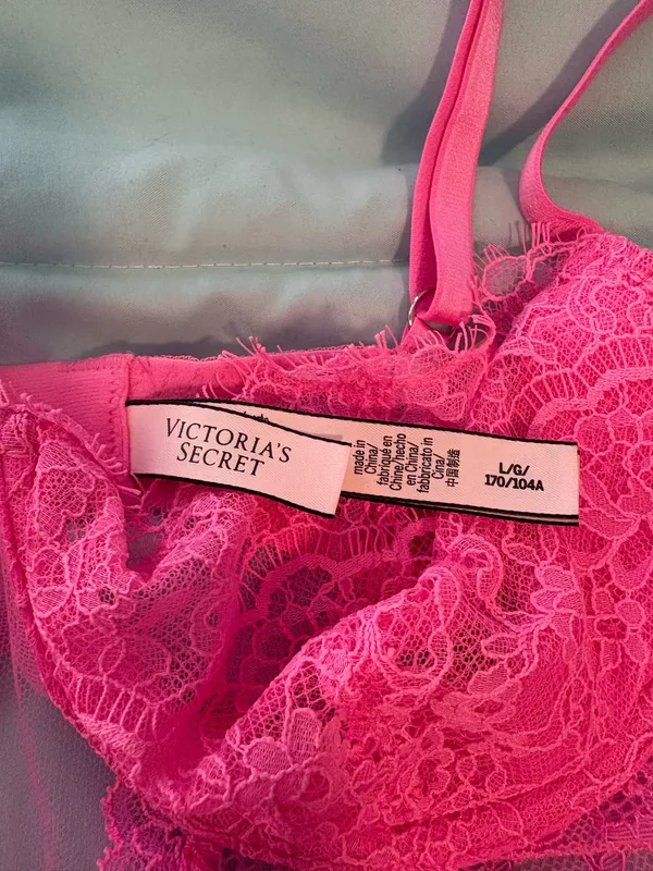 Victoria's Secret Neon Pink Lace Bodysuit Chemise - Image 2