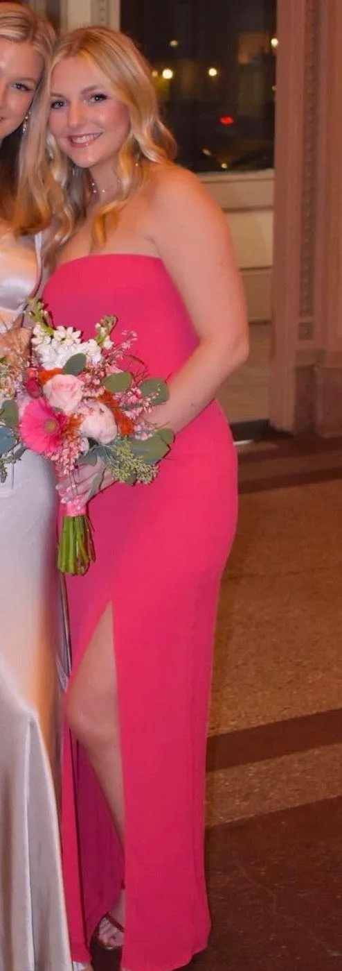 Super down Asher Strapless Dress in Pink - Image 3