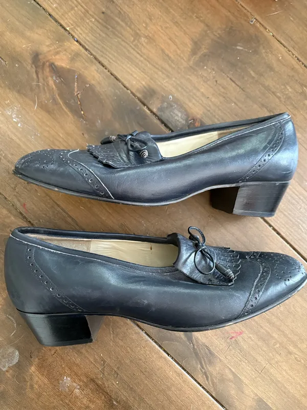 40s style loafer heels Blue Size 8.5 - Image 3