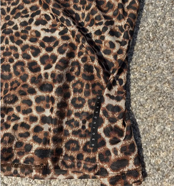 Missguided Semi Sheer Cheeta Top - Image 3