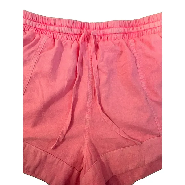 Universal Thread Pink Drawstring Elastic Waist Chino Shorts Pockets M - Image 4