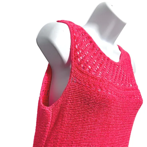 Lilly Pulitzer Women Crochet Tunic Top S Fringe Hem Pink Boho‎ Festival Resort - Image 5