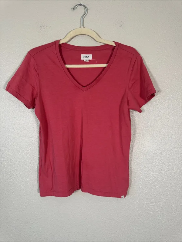 Pact Pink Organic Cotton Tee Shirt Womens S Casual Beachy Natural Fibers Top - Image 8