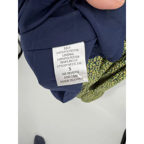 HYFVE Dress‎ Women S Navy Yellow Floral One Shoulder Smocked Tiered Midi - Image 5