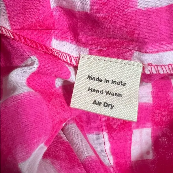 NWT TUCKERNUCK SZ‎ Block Print By Hand Priya Dress Hot Pink Gingham Sz S - Image 6