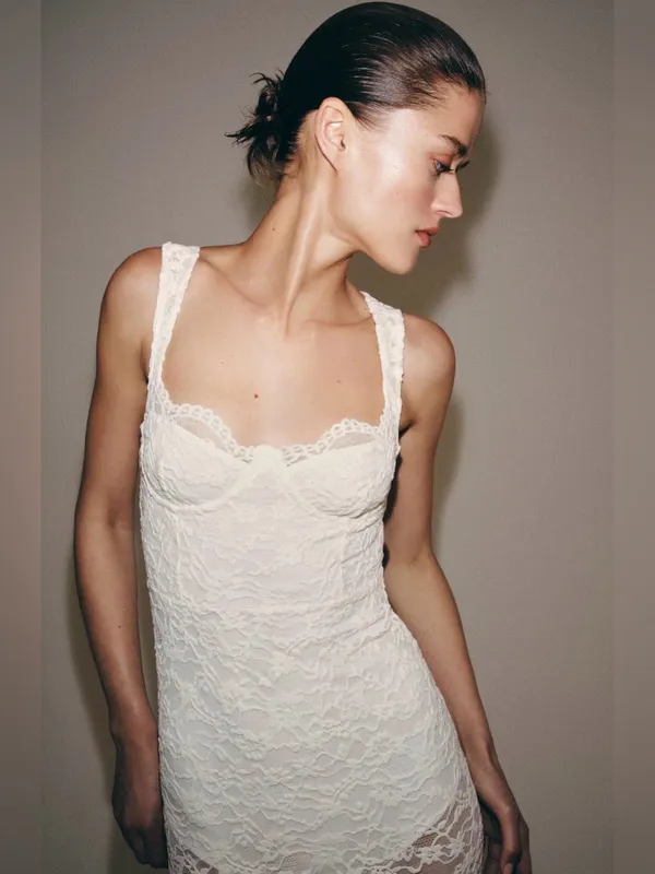 NWT ZARA LACE MIDI DRESS SIZE S - Image 5
