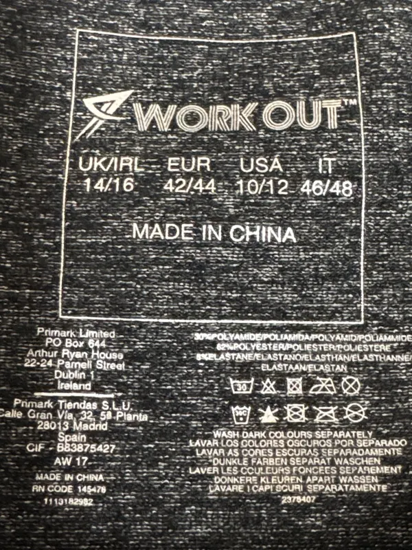 Primark Workout Top Short Sleeve Heather Gray Women’s 10 / 12 - Image 5