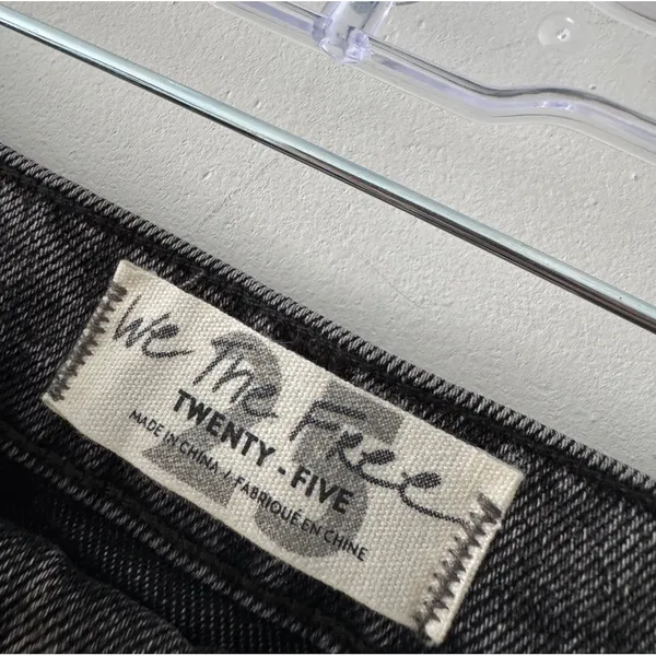 Free People We The Free Parker Wrap Mini Skirt Raw Hem Denim Black‎ Washed - Image 7