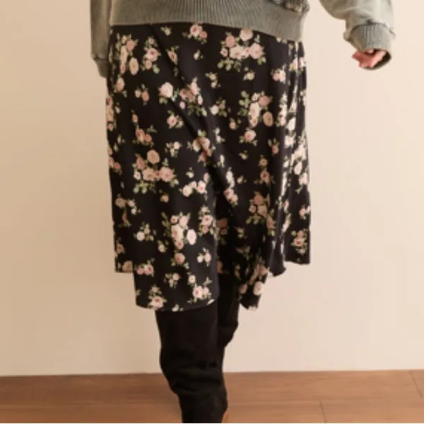Arula Dylan Satin Floral Roses Maxi Skirt 0X - Image 2