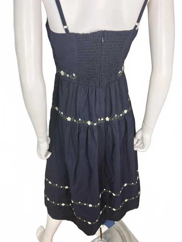 Free Assembly Navy Blue Embroidered Midi Dress XS - Image 4