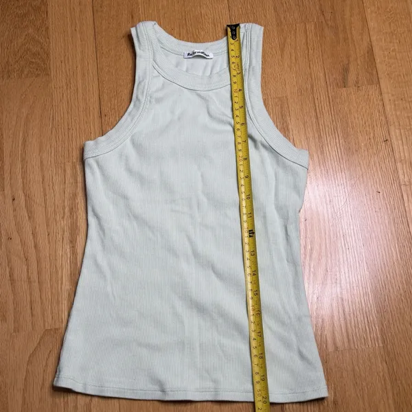 Reformation Tasha Tank Green S EUC Rib Knit Spring Summer Old Money Clean Girl - Image 8