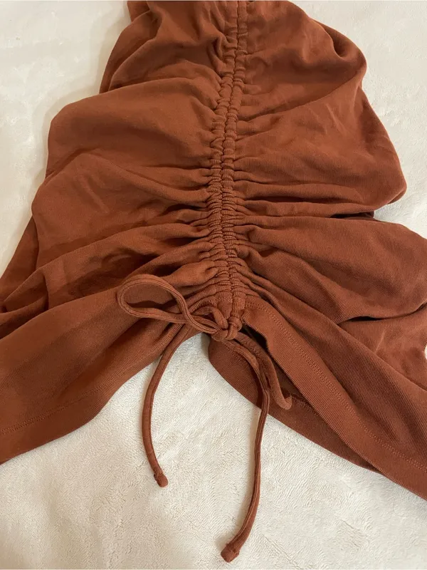 Good American Rush Mini Tank Brown Sleeveless Dress Rushed to Length Size 3X - Image 10