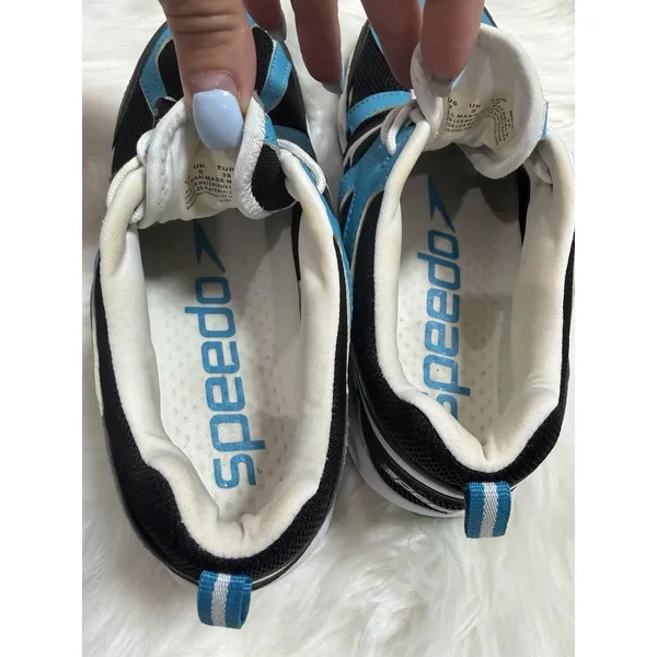 Speedo Womens Size 7 Hydro Comfort 4.0 Shoes WaterSneakers Blue/Teal Black White - Image 11
