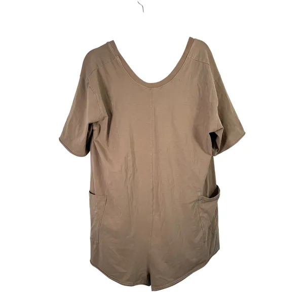 Free People Movement Hot Shot Tee Romper Mocha Latte Brown Boho Womens Medium - Image 3