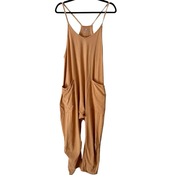 Free People FP Movement Hot Shot One Piece Romper Jumpsuit Toasted Coconut Sz XS - Image 4