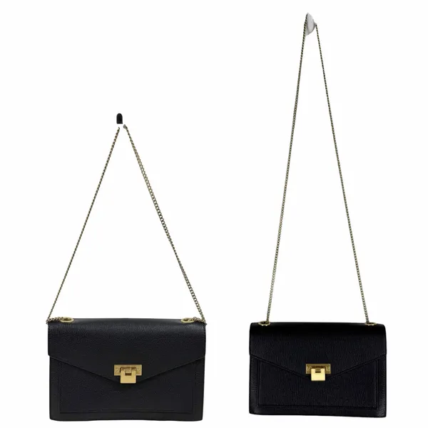 REISS Coleville Small Leather Crossbody Bag Convertible Shoulder Bag Black - Image 12