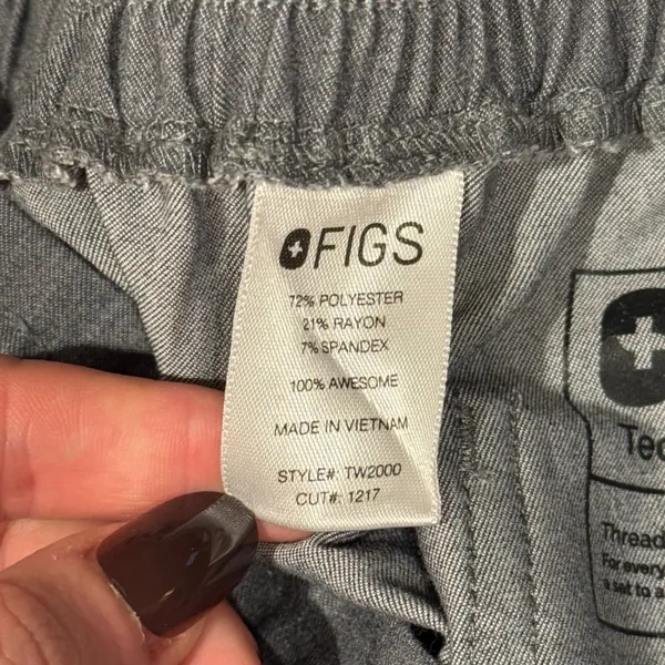 FIGS Technical Kade Scrub Pants Women's Charcoal Grey Cargo Drawstring‎ XXS - Image 7
