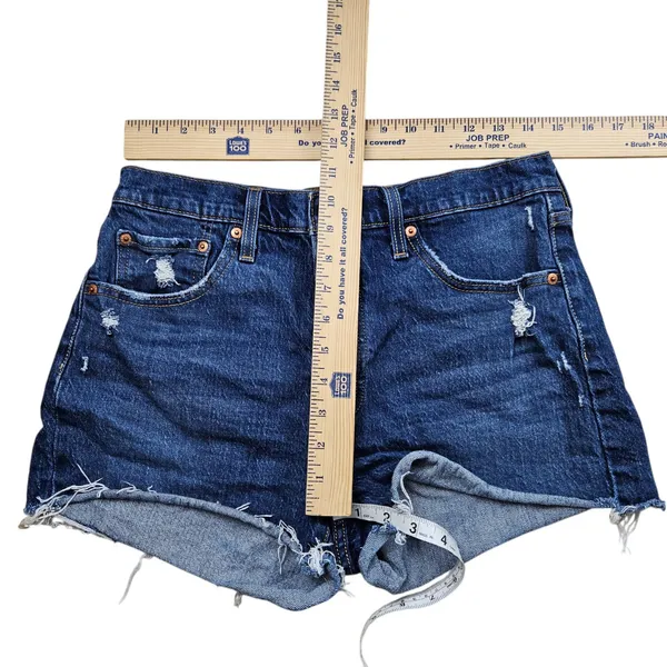 Levis 501 Original Jean Shorts Womens 29 High Rise Distressed Button Fly Denim - Image 7