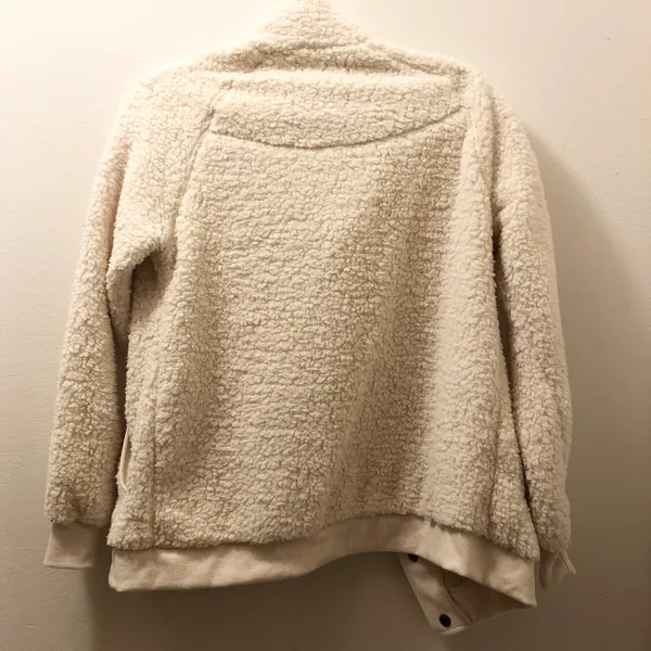 Sherpa Fleece Jacket Warm Long Sleeve Button Down Fuzzy Faux Wool with Pockets S - Image 12