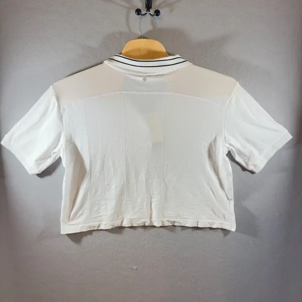 442 | NWT Calia Seamless‎ Cropped Polo Shirt Women's L Pure White - Image 2