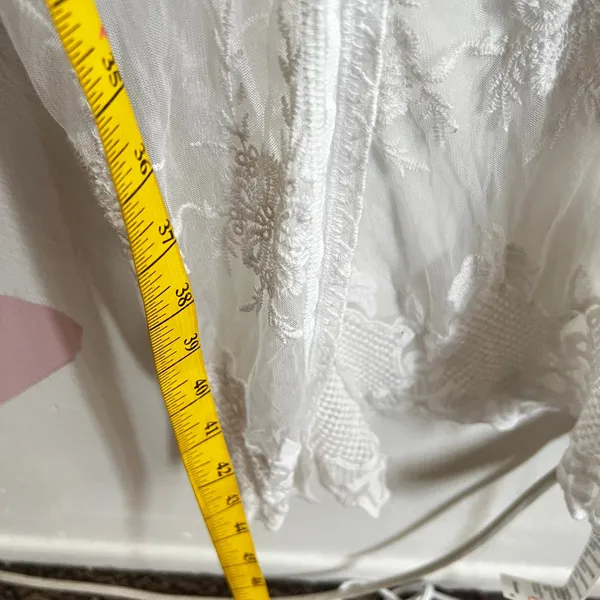 White Lace Kimono Duster‎ Ethereal Boho Cottagecore Festival Layering Medium - Image 4