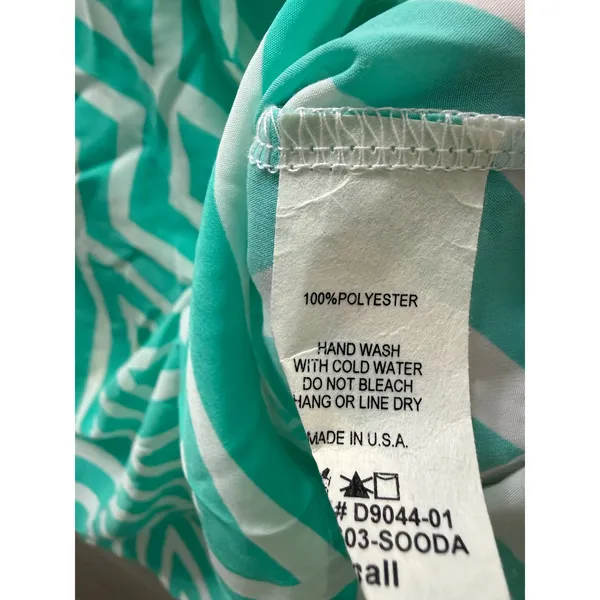 PinkBlush Maternity Mint Green Geometric Tunic Blouse Roll Tab Sleeve Small NWT - Image 8