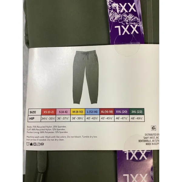 Member's Mark Womens Travel Jogger Olive Green XXL 20 Relaxed Fit Stretch Pants. - Image 4