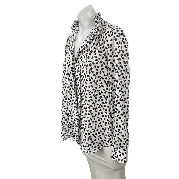 Ann Taylor Women's Floral Collared Long Sleeve Button Down Shirt Blouse Top Sz S - Image 3