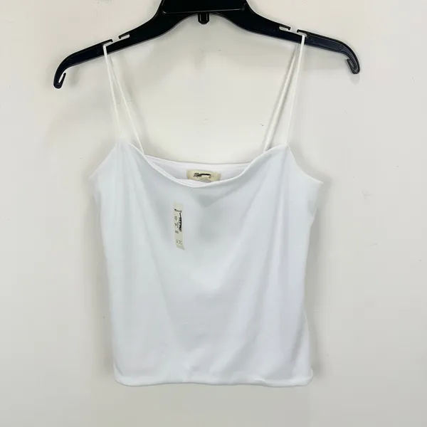 Madewell Squareneck Tank Top Spaghetti Straps Slim Stretch White Large NWT - Image 6