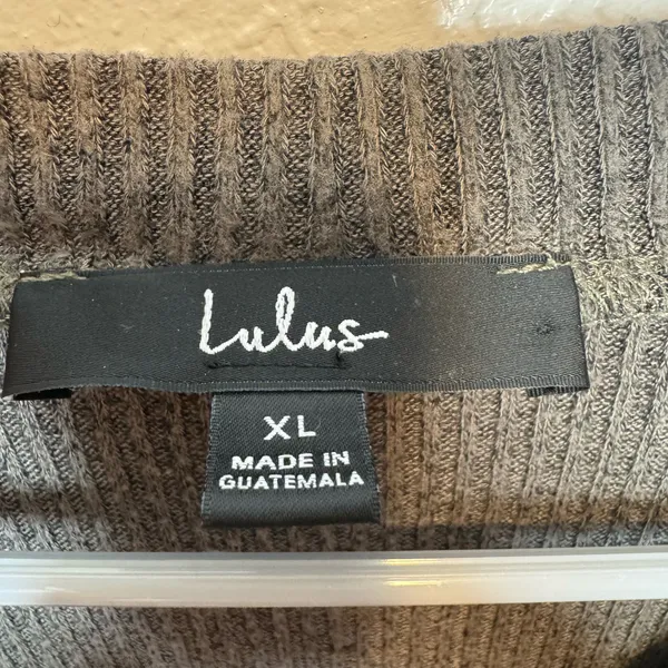 Lulus Sweater Dress Brown Olive Size Extra Large - Image 3
