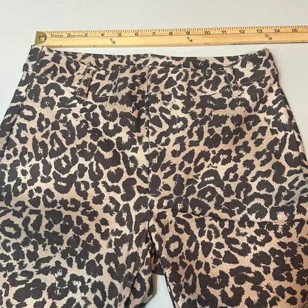 Free People Molly Animal Print Slim Fit Straight Leg Mid Rise Pants Size 4 NWT - Image 10