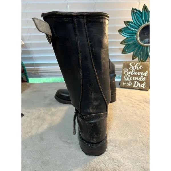 Freebird by Steven Men's Brown Leather Biker Boots Size 10 Mid-Calf - Image 5