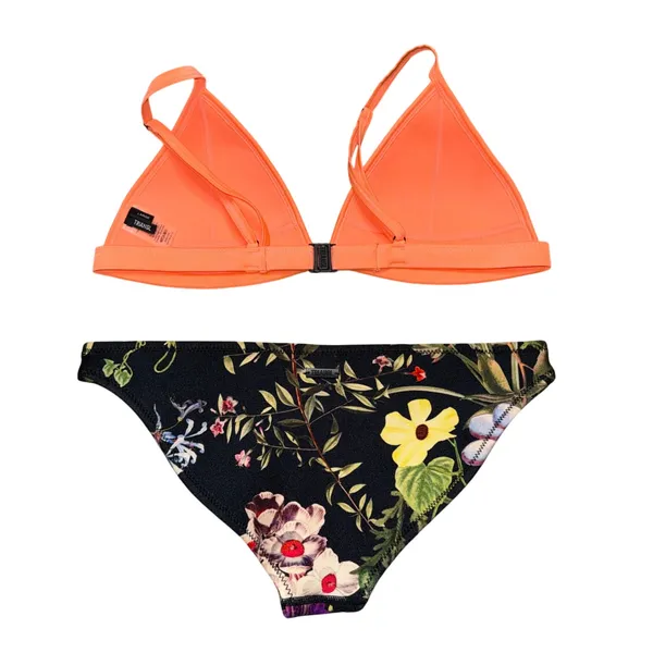 Triangl Bikini Set Womens L Top‎ S Bottom Orange Floral Neoprene Good Trim - Image 4