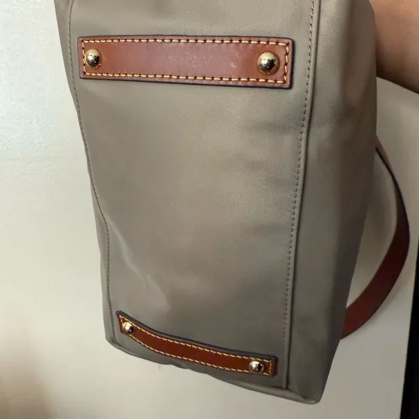 DOONEY & BOURKE WAYFARER BAG TAN HOBO BOHO 12x13”‎ 10” Handle Drop T - Image 7
