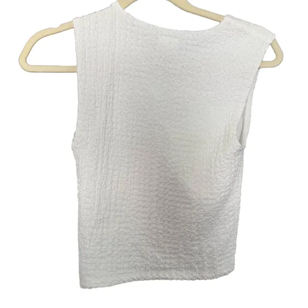 Abercrombie & Fitch‎ Tank Top Womens XS White Textured Crinkle Casual - Image 2