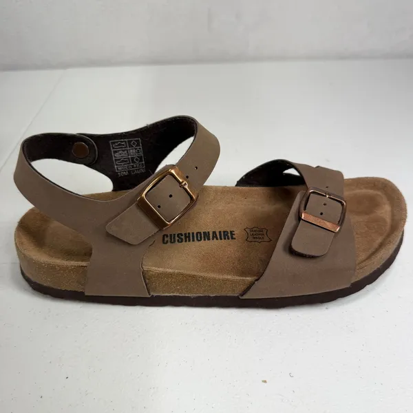 Cushionaire 10M Sandals Lauri Brown Slingback Buckle Comfort Leather Insole - Image 11