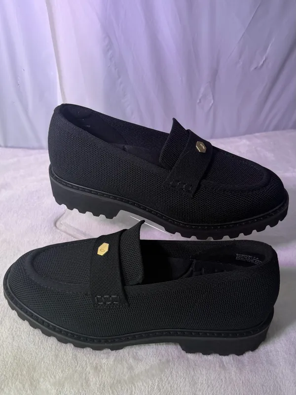 Vizzano Black Knit Penny Loafers for Women - Image 3
