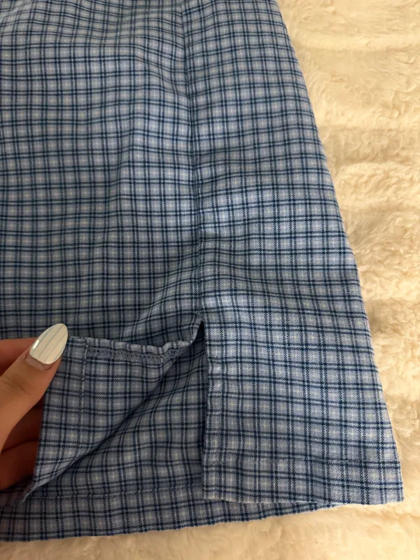 Brandy Melville Skirt Plaid Blue - Image 4