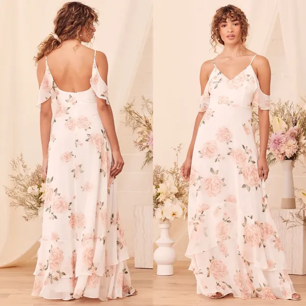 Lulus Take You‎ There Floral Print Maxi Dress in Ivory Size Small - Image 14