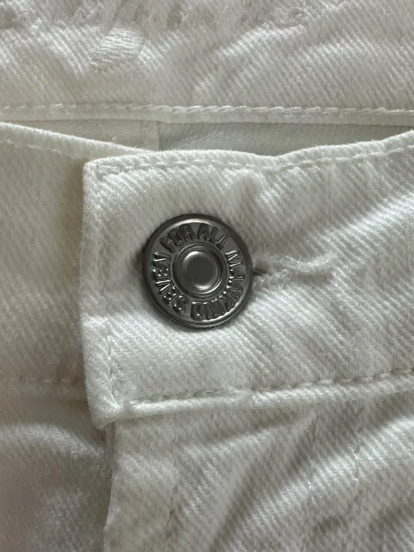 7 For All Mankind Sz 27 White Denim Low-Rise Skinny Jeans Y2K Rhinestone Pockets - Image 6