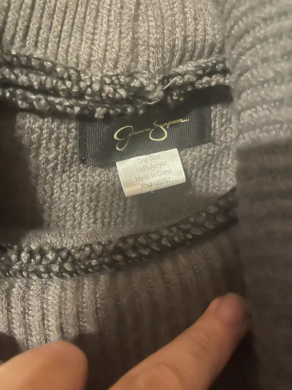 Jessica Simpson One Size Poncho Sweater Over Top Stylish Gray/Black - Image 4