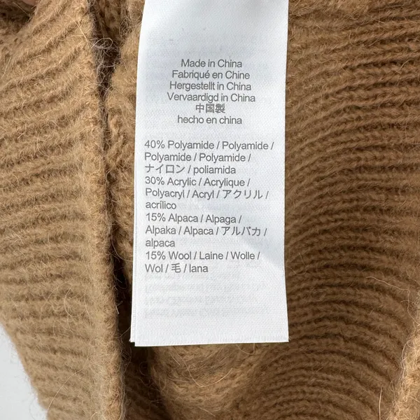 J. Crew sweater size M alpaca wool cable knit balloon sleeve pullover camel NEW - Image 9