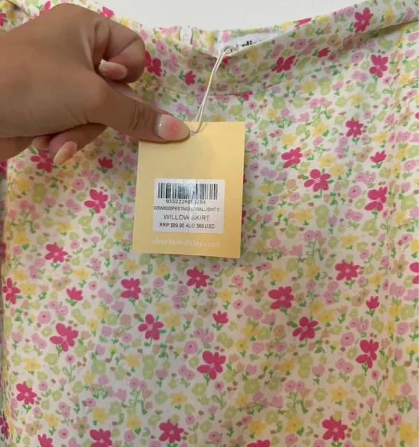 Anthropologie Charlie holiday floral skirt - Image 5