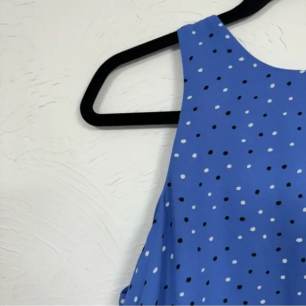 Ann Taylor Blue Sleeveless Blouse Womens S Layered Tank Top Preppy Flowy Shirt - Image 5