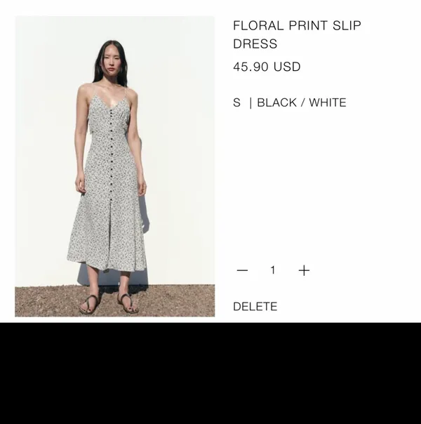 ZARA Floral Print Slip Dress - Image 2