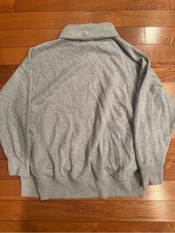 Aerie Gray Oversized Cowl Neck Tunic Sweatshirt with Pockets - Size L (EUC) - Image 4