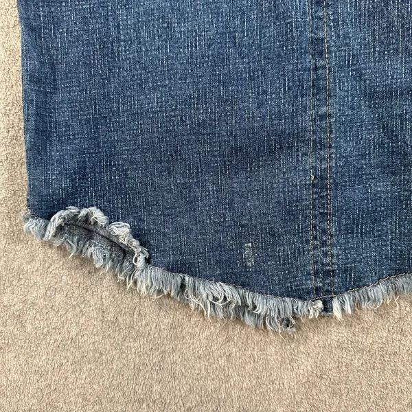 Y2k Patchwork Animal Print Midi Denim Skirt 27 Lace Up Cut Off Made in Italy - Image 5