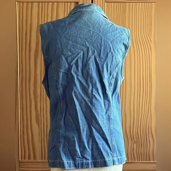 Vintage 80s 90s Hunt Club Denim Vest Retro women’s size M sz 8 10 - Image 2