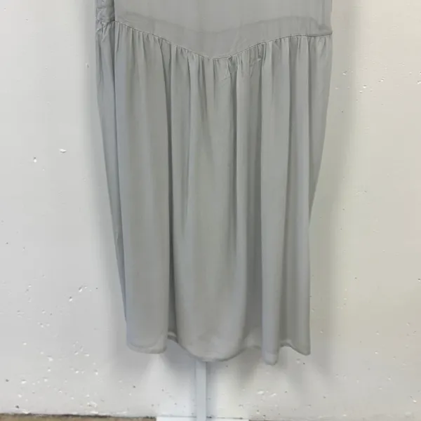 LACAUSA Grey Sleeveless Dropped Waist Midi Dress Semi Sheer Size Small‎ LA310151 - Image 4