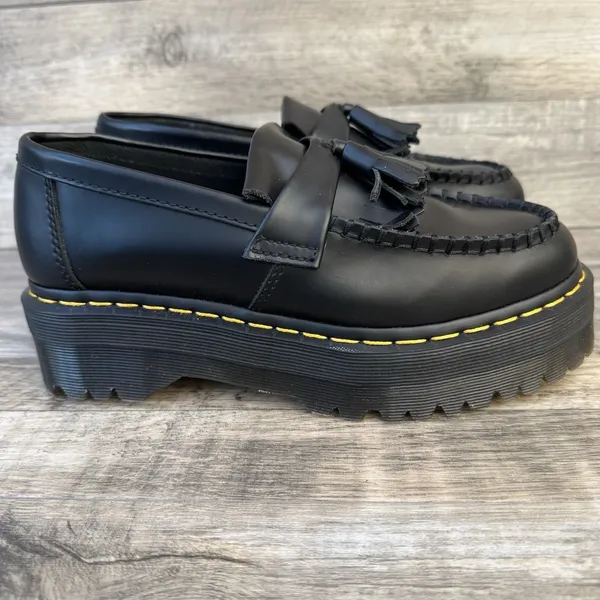 Dr. Martens Adrian Quad Tassel Loafer Black Leather Women 8, 7 Men EU 39 NEW - Image 3